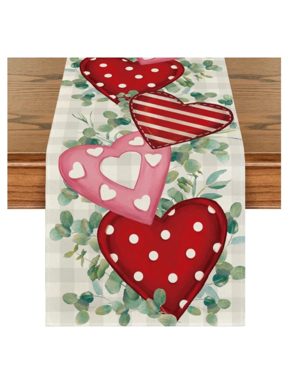 NEW Eucalyptus Hearts Valentines Table Runner Dining 13x90 Tablecloth